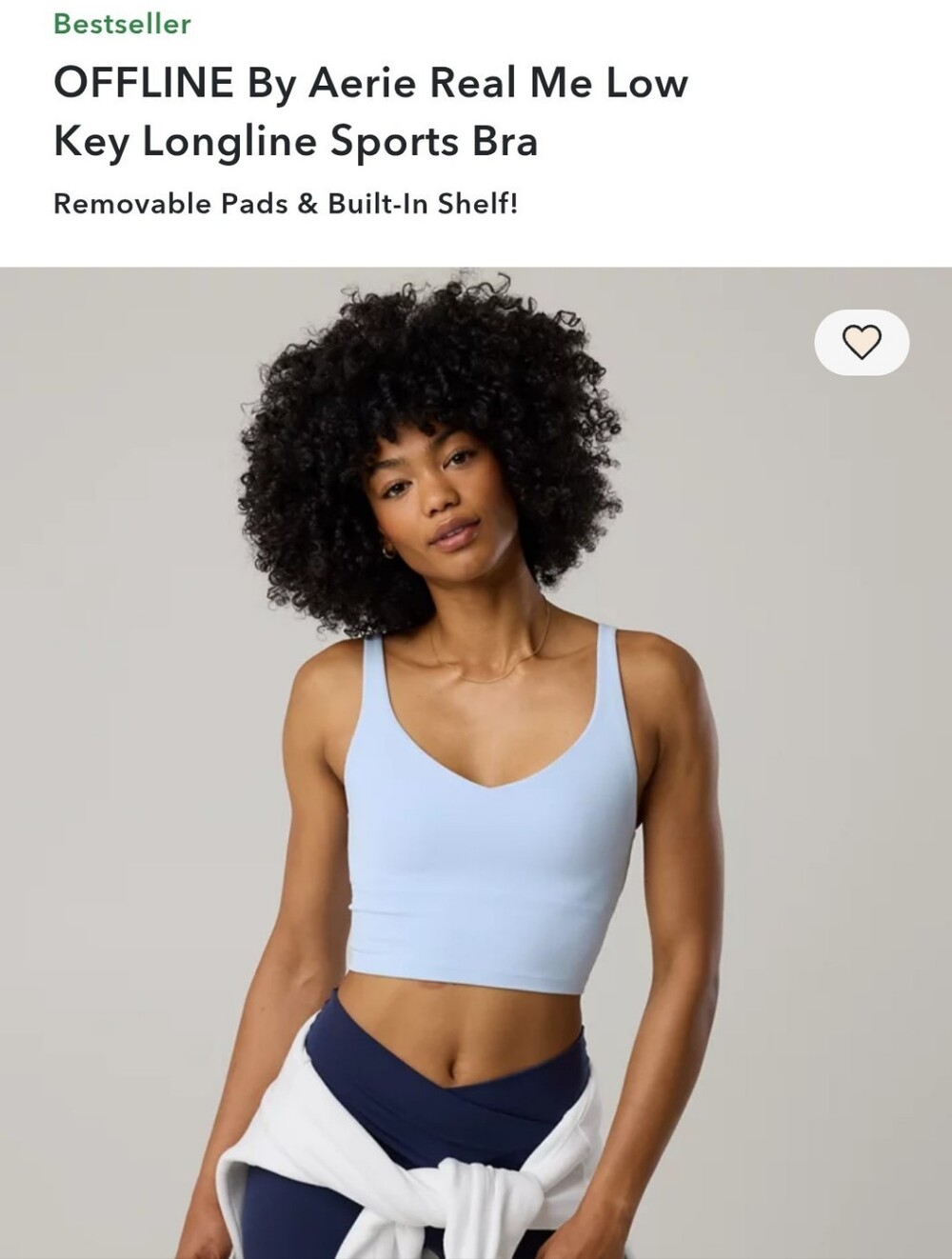 Offline by aerie real me low-key longline sports tank top with bra